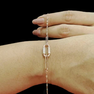 Eternity link bracelet in 925 sterling silver with zircon-studded robust links