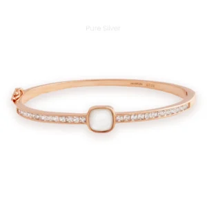 Roseate Gem kada with mother of pearl and zircons in rose gold