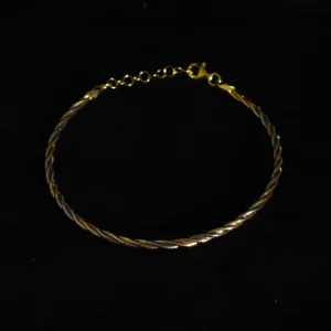 Gold and silver twisted bracelet in 925 sterling silver with lobster clasp