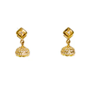 Gold Polish Jhumka Earrings in 925 Silver 8
