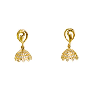 Gold Polish Jhumka Earrings in 925 Silver 9