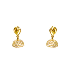 Gold Polish Jhumka Earrings in 925 Silver 10