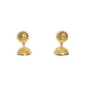 Gold Polish Jhumka Earrings in 925 Silver 2