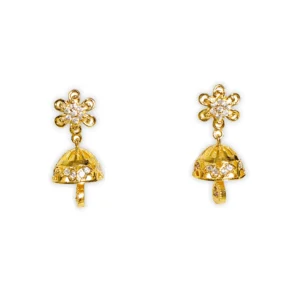 Gold Polish Jhumka Earrings in 925 Silver 4