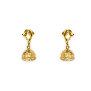 Gold Polish Jhumka Earrings in 925 Silver 5