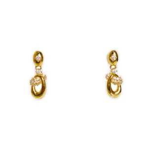 Gold Polish Drop Earrings in 925 Silver