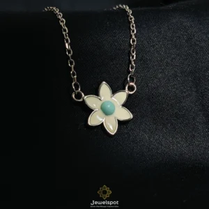 Minimal daisy flower pendant chain in sterling silver for daily wear – Jeweltale