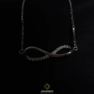 Infinity love pendant necklace in sterling silver with zircons on a sleek silver chain – Jeweltale