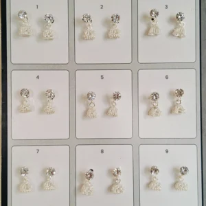 Assorted minimal sterling silver studs and drop earrings for daily wear