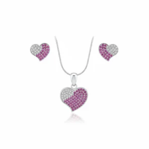 Dazzling Heart Pendant Set In Sterling Silver