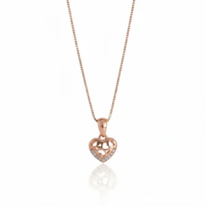 Nested hearts pendant in rose gold on a sterling silver chain with zircon stones – Jeweltale