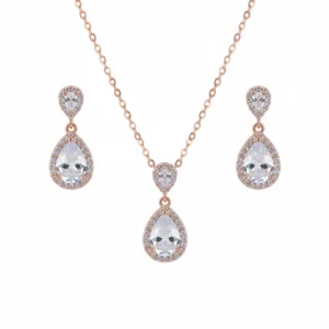 Drizzle Drop Pendant set in Rose Gold 925 Sterling Silver