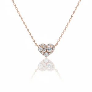 Rose gold Heart of Light necklace in 925 sterling silver with zircon crystals – Jewelspot