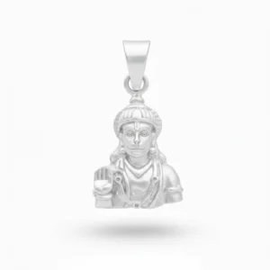 Sterling Silver Lord Hanuman pendant in blessing position for protection and health
