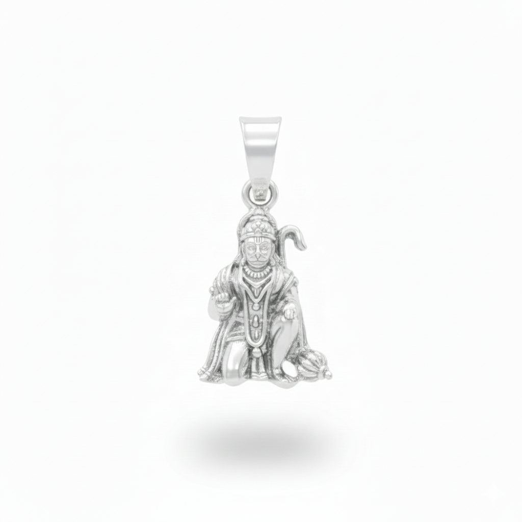 Lord hanuman silver pendant