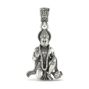Rare Hanuman/balaji/anjaneyar pendant in sterling silver insitting position